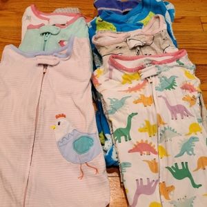 Bundle of baby footie pajamas